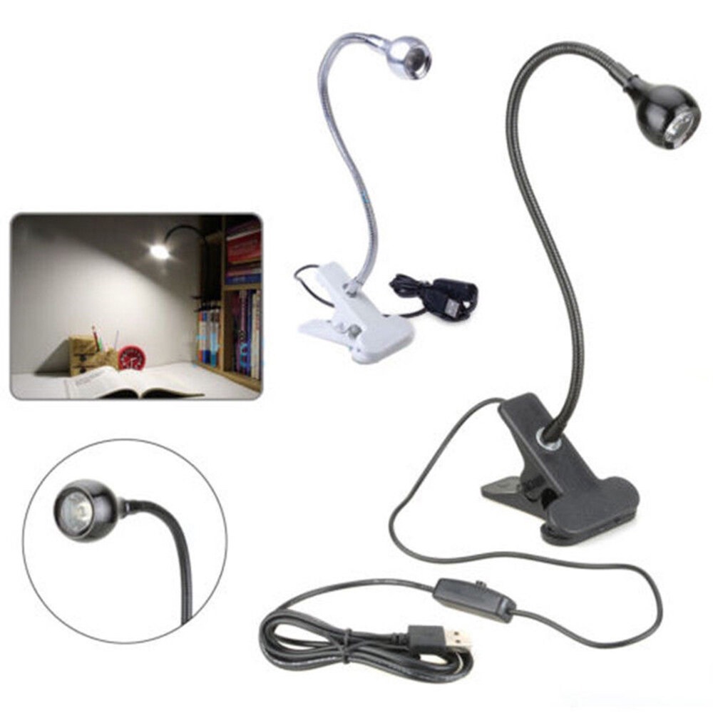 【COD Tangding】Lampu Baca LED Universal Dengan Klem Penjepit Dan Port USB