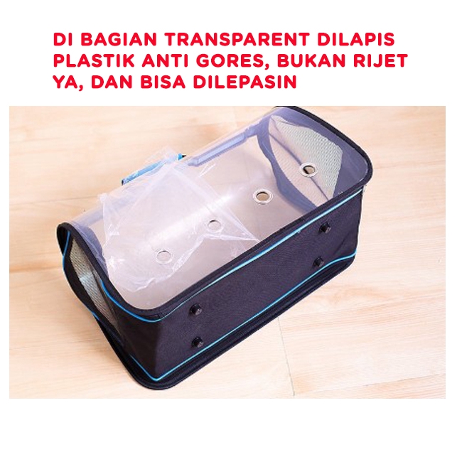 Adda Home - Waterproof Pet Carrier Transparent Bag Tas Peliharaan Travel Anjing Kucing