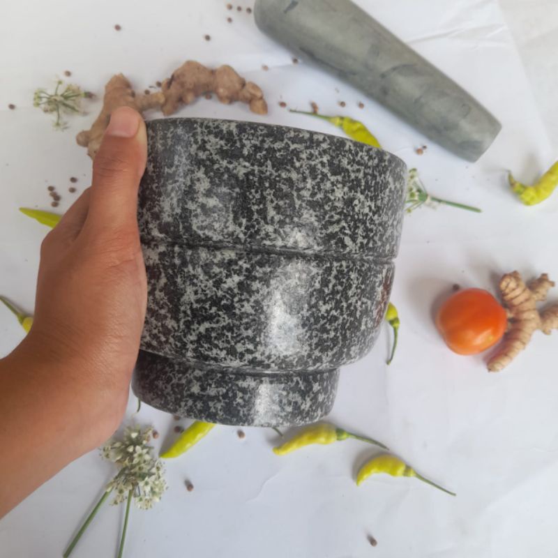 14cm lumpang/lesung batu diorite granit kuat