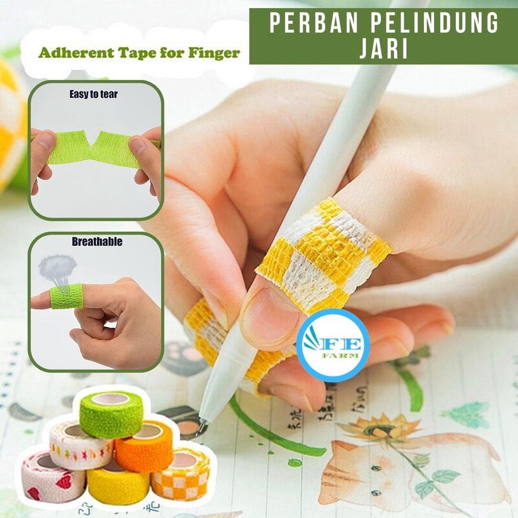 Pita Pelindung Menulis Pita Perekat Tangan Perban Elastis Pencegah Kapalan Finger Tape Finger Protector Tape Pelindung Jari Pelindung FEFARM