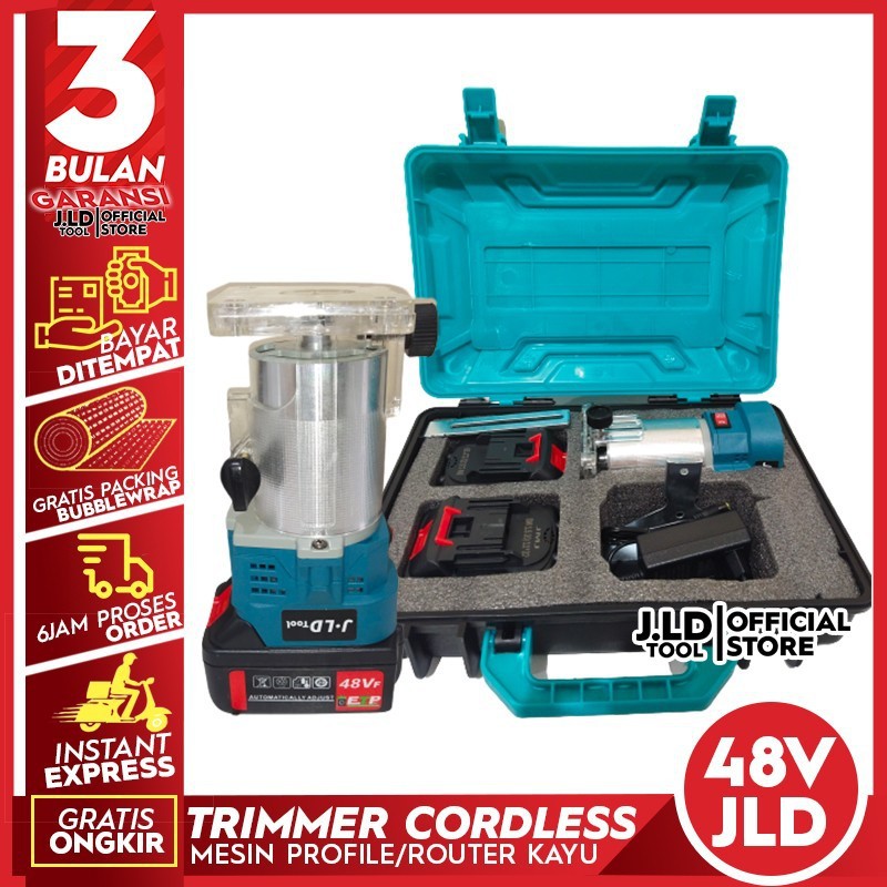 Mesin Trimmer Cordless 48volt - Mesin Router Kayu - Mesin Profil JLD
