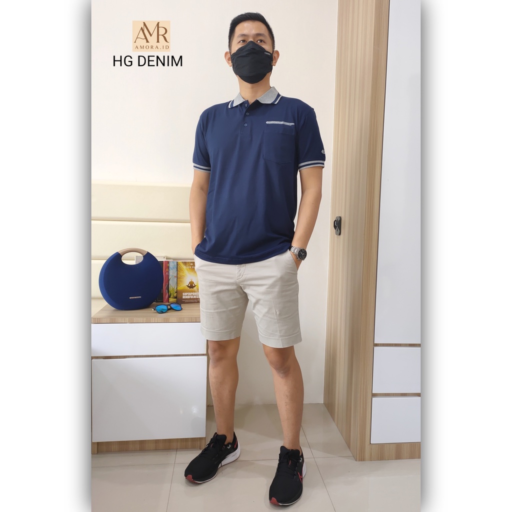 HG DENIM KRAH XXXXL COTTON COMBED PRIA KAOS POLO