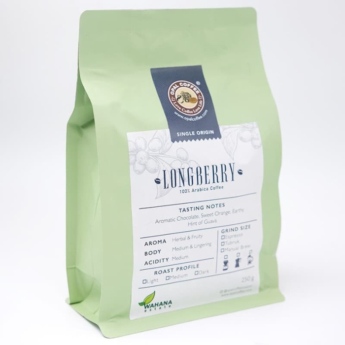 

H2J021 Opal Coffee - Longberry Arabica Roasted Beans 250G Hyh1Yjj