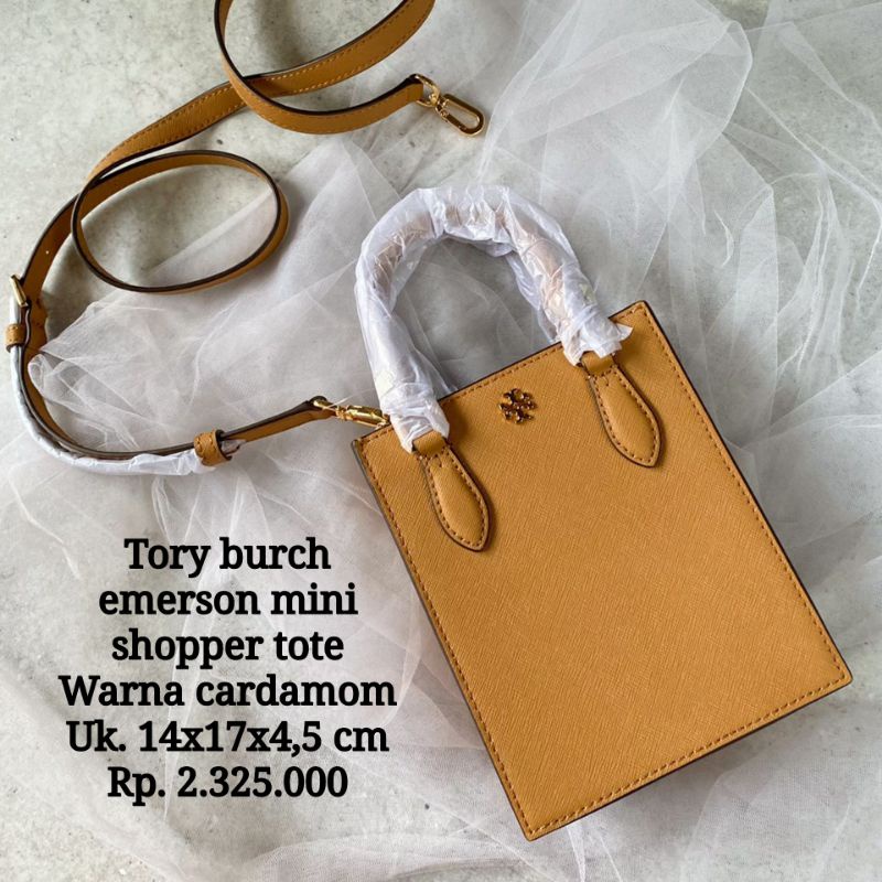 Tory Burch Emerson Mini Shopper Tote cardamom