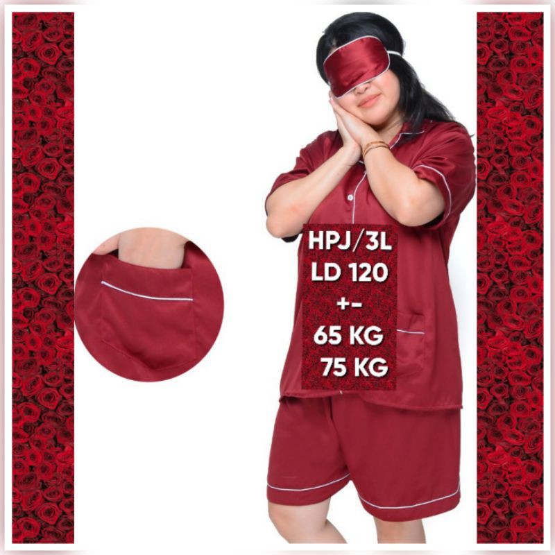 BAJU TIDUR POLOS JUMBO/PIYAMA BIG SIZE LD 120 130 140/PAJAMAS SET CELANA