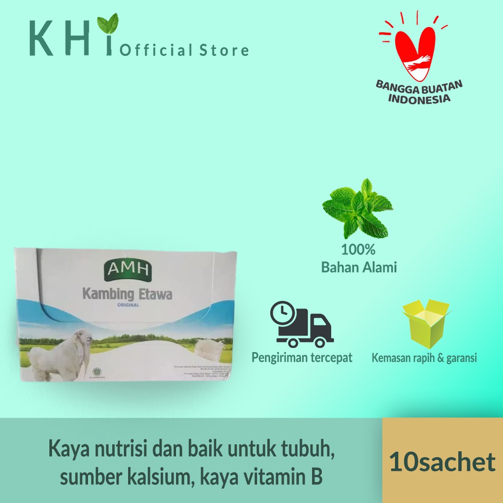 

susu kambing amh, susu kambing etawa amh original isi 10 sachet