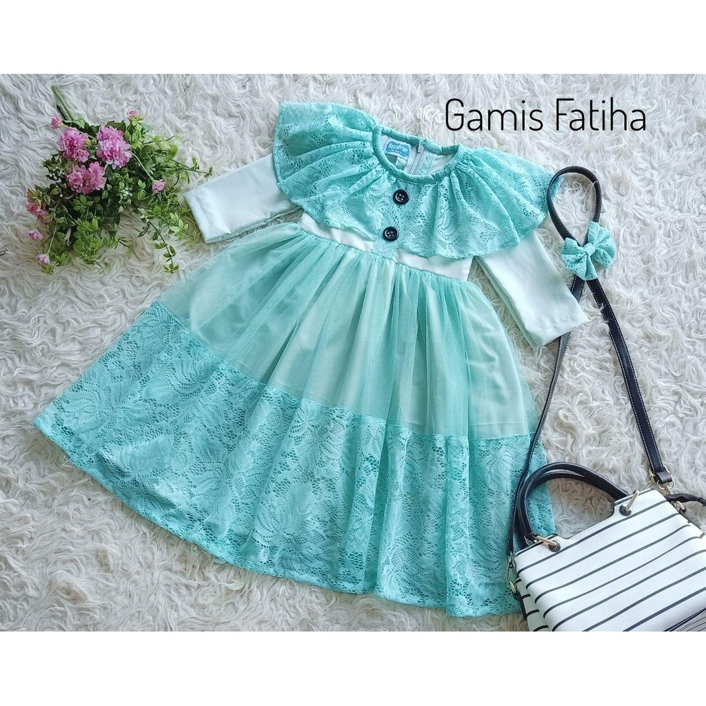 FATIHA DRESS KIDS Gamis Anak Panjang Trendy Modern Kids Baju Panjang Stelan Syar’i Polos