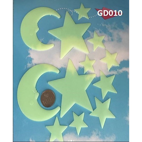 

GD010 - GD018 Sticker Glow in The Dark Lucu / Star / Bulan / Planet