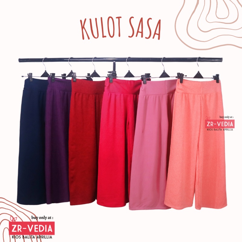 Kulot Sasa uk 7-12 tahun / Panjang 7/8 Cullotes Pants Polos Adem Bawahan Harian Anak Perempuan Cewek