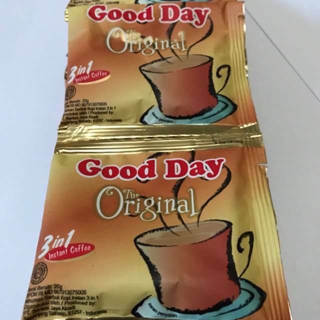 

KOPI GOOD DAY ORIGINAL INSTANT COFFEE 1 RENCENG 10 SACHET 20gr 20 gr - Grosir Murah Gooday Saset