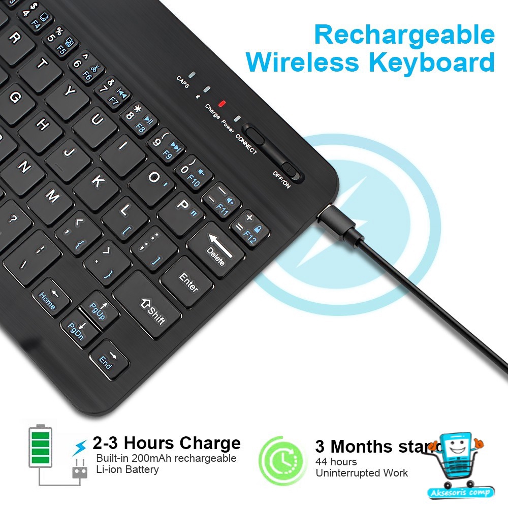 Mini Wireless Bluetooth Keyboard Slim Thin 9‘’ Design for Windows / Android / iOS / PC-3