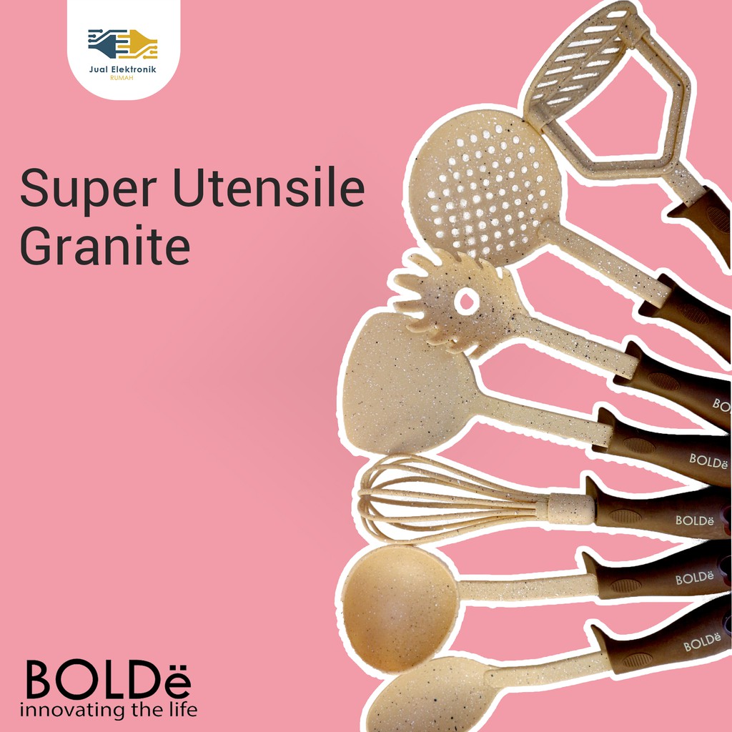 BOLDe Super Utensile Granite Peralatan Masak Spatula Sendok Saringan Terlengkap Terbaik