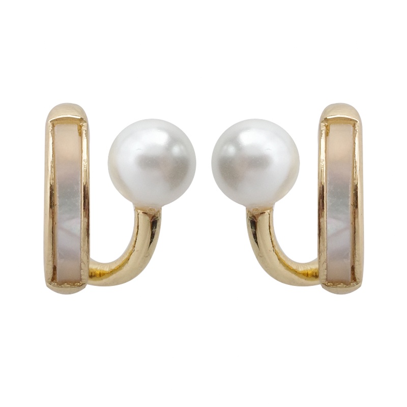Anting Stud Mutiara Bahan 925 Silver Plated Gaya Korea Untuk Wanita
