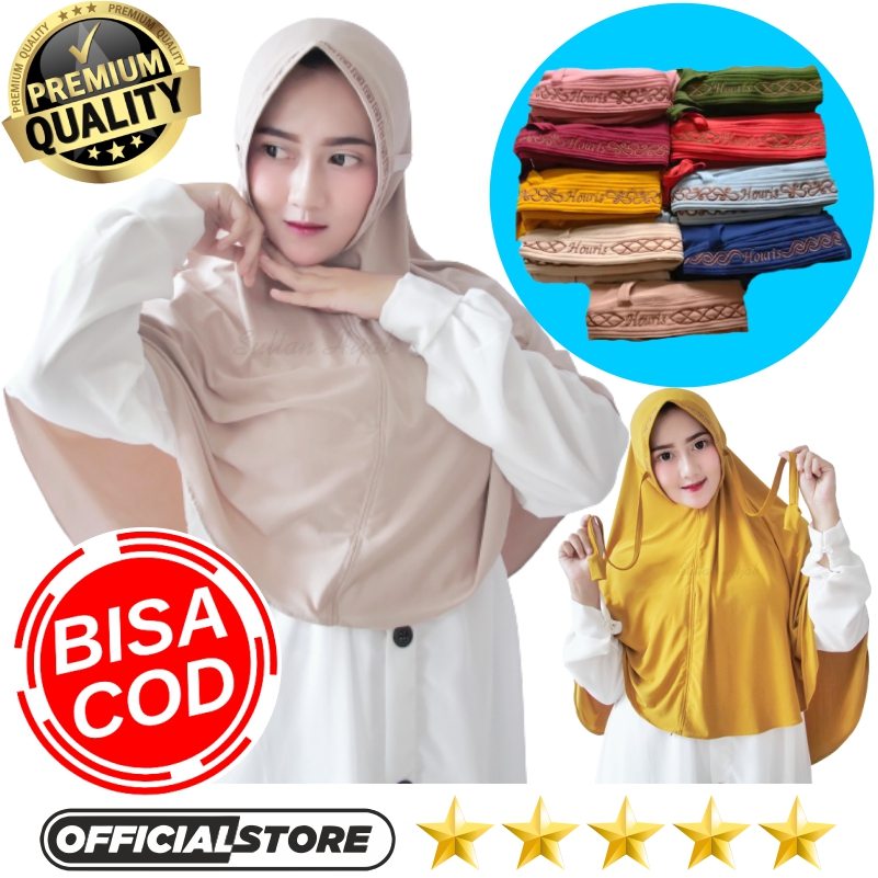 Hijab Instan Jersey Bordir Terbaru Khimar Jumbo Krudung Termurah