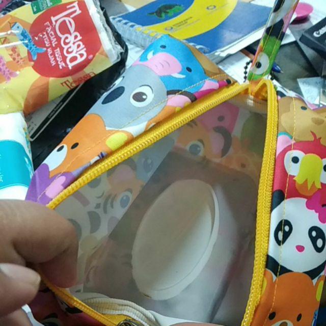 Tempat Tissu 2 In 1 Cover Tisu Basah Dan Kering / Tisu Travel / Pouch Tissue