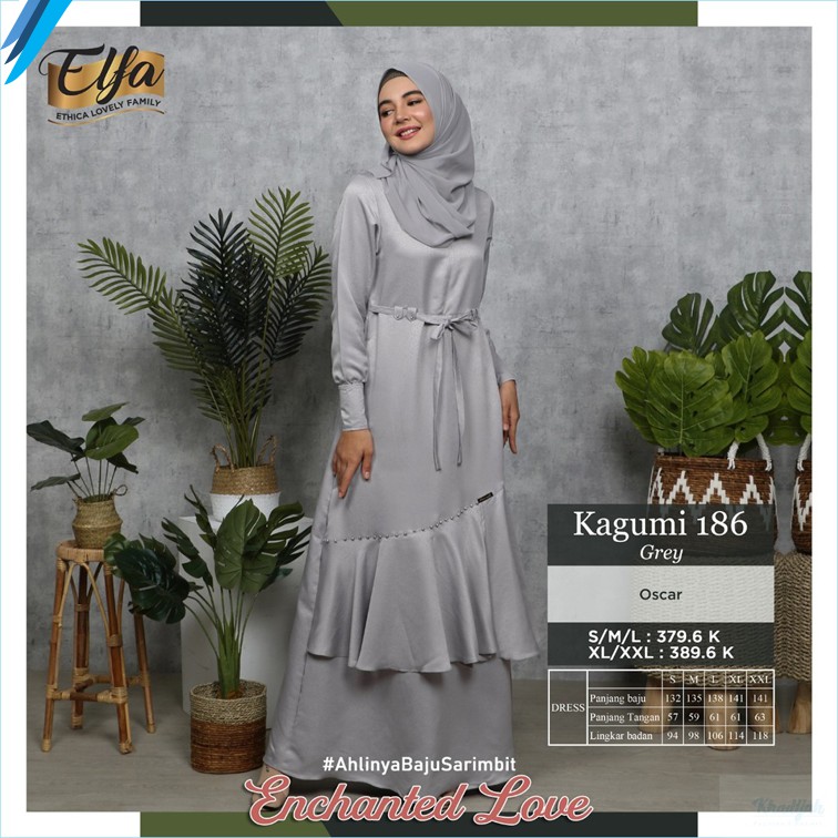 Gamis Remaja Dan Dewasa Lengan Pendek, Kagumi 186 Grey || Ethica Elfa