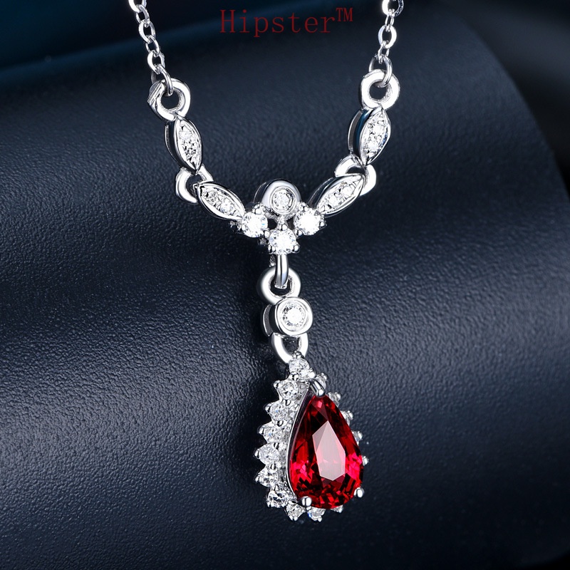 Vintage Temperament and Fully-Jewelled Natural Ruby Pendant Necklace