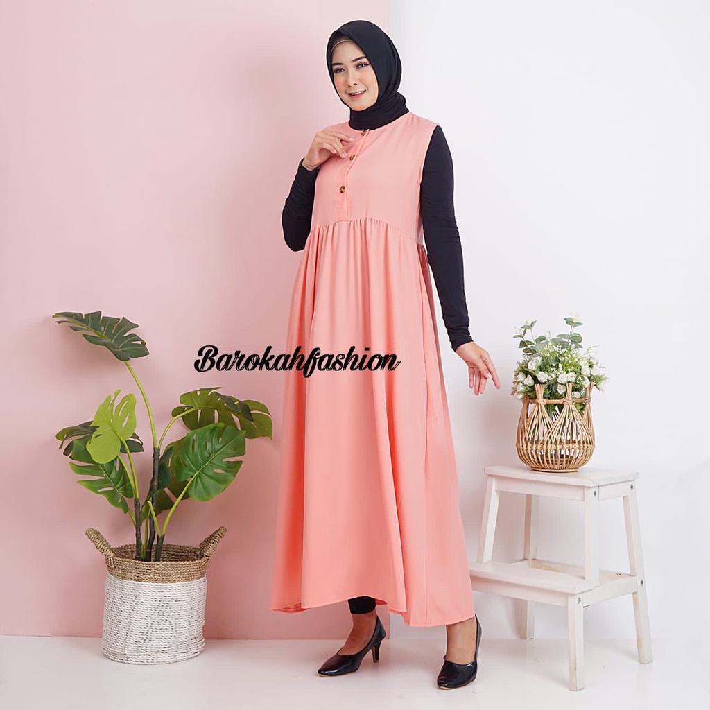 DRESS INNER KANCING/INNER TANPA LENGAN/LONG DRESS SHAKILA