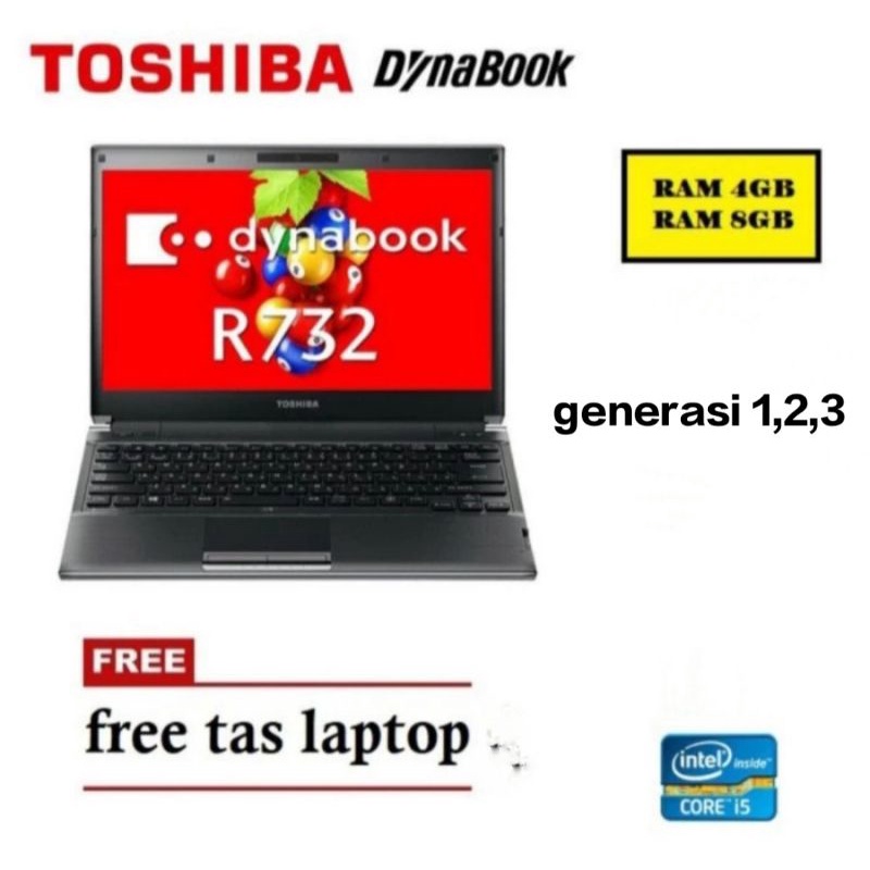 Laptop Toshiba Dynabook R732 i5//Free Tas & Mouse