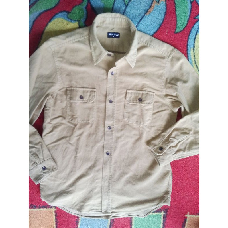 KEMEJA UNIQLO SUEDE DOUBLE POCKET RUGGED STYLE