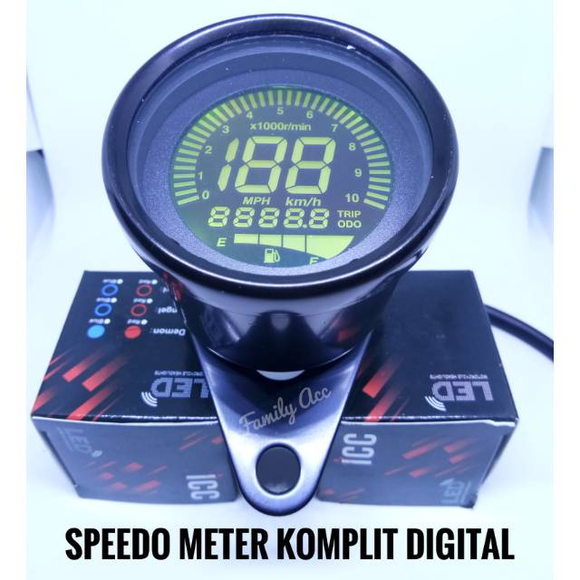 Speedometer Komplit Digital LED Km Fuelmeter Digital Tachometer Modif Caferacel Japstyle Xride Beat