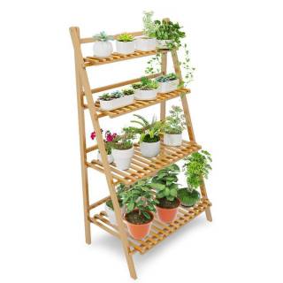  Rak bunga lipat  4 tingkat wood plant stand folwer Shopee 