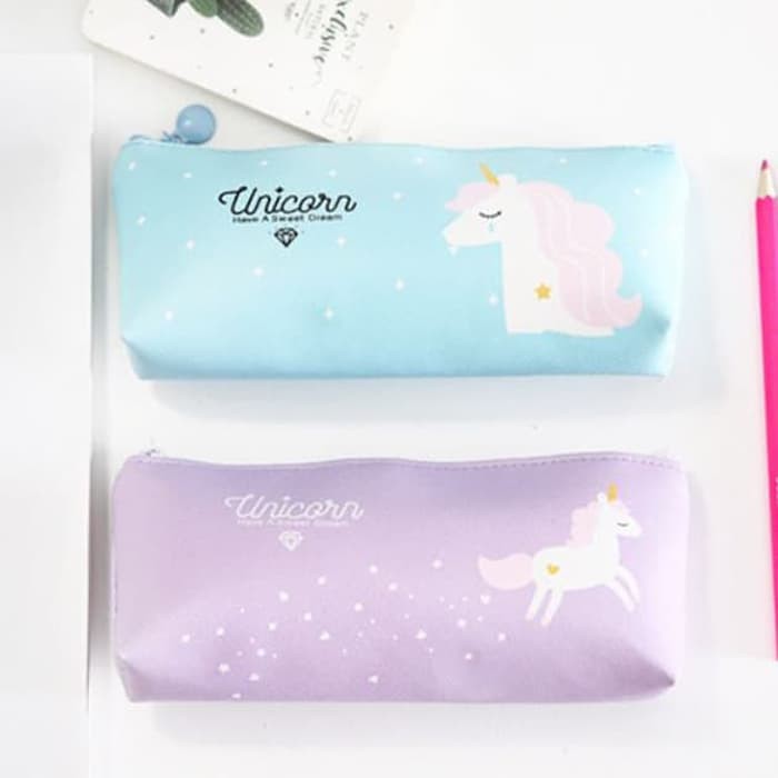 

LMX tempat pensil kartun unicorn pencil case stp024 Ungu