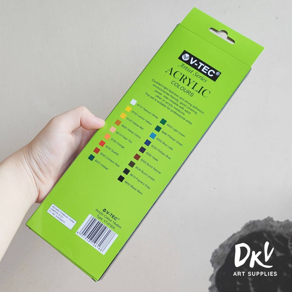

ghg V-TEC Acrylic Colour / Cat Akrilik 6ml / 12ml tube 12 / 18 Colors warna per Set VTEC
