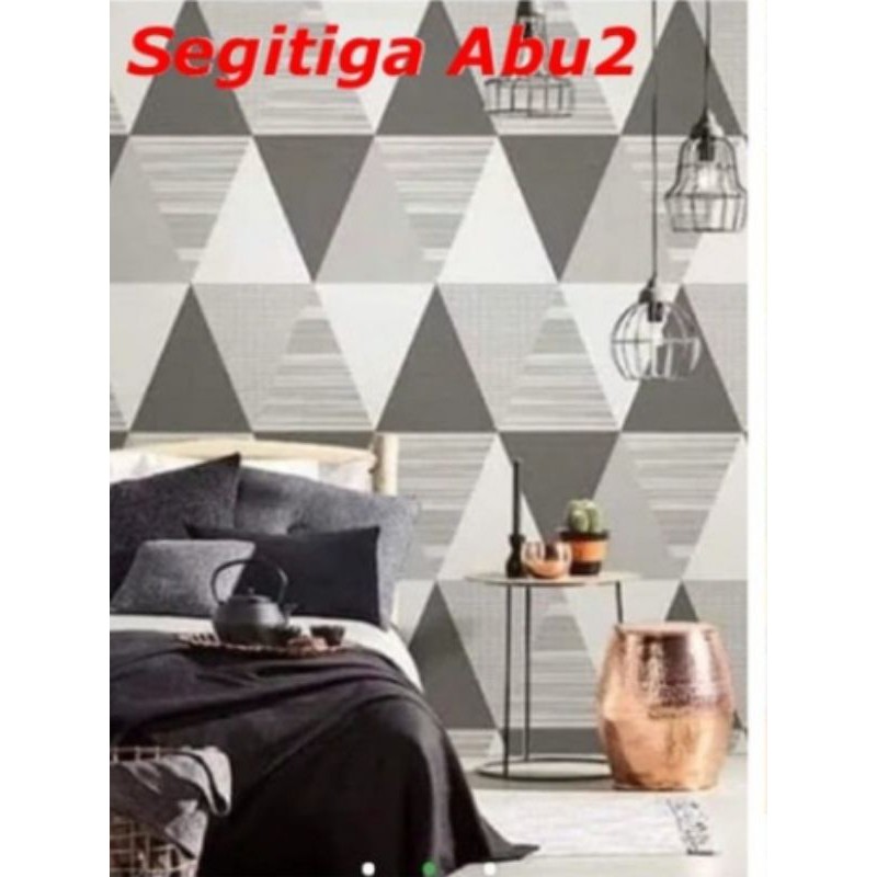Wallsticker/wallpaper sticker/wallpaper/wallsticker murah/sticker 3D/wall sticker 3D/sticker dinding-segitiga abu