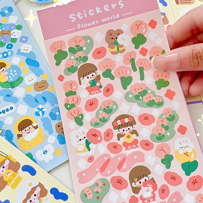 Stiker Motif Kartun Perempuan Untuk Dekorasi Handbook DIY