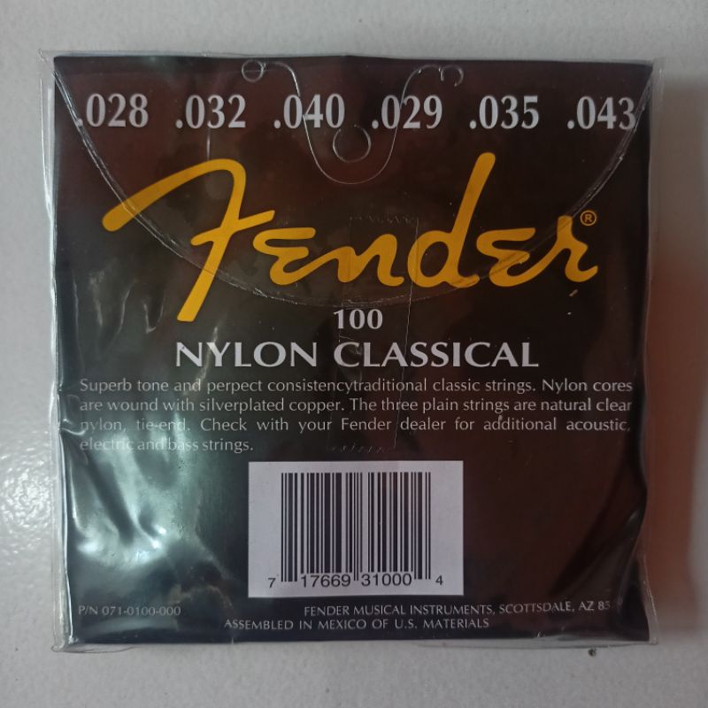 senar gitar/guitar fender nilon/clasic/nylon/klasik