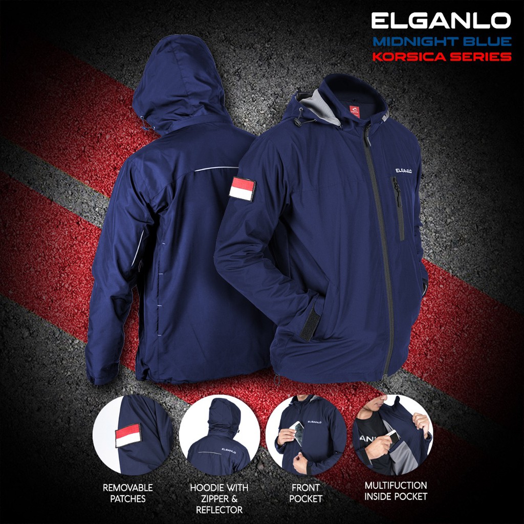 Jaket Motor Touring Harian Pria Windbreaker Tahan Angin Bahan Anti Air Original Jaket Warna HItam Bi