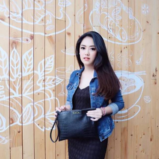 Nonataliashop - Snakeskin Initial Clutch (Free Inisial 2 Huruf)