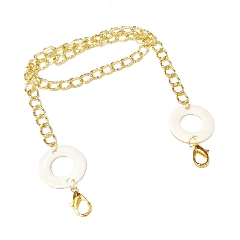 Kalung Gantungan Masker Strap Mask Hanging Big Circle Golden Chain Series