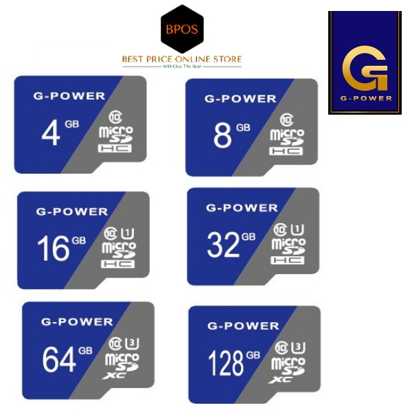 G-POWER KARTU MEMORI 4GB/8GB/16GB/32GB/64GB/128GB MICRO SD ULTRA 3 HIGH CLASS 10 GARANSI RESMI