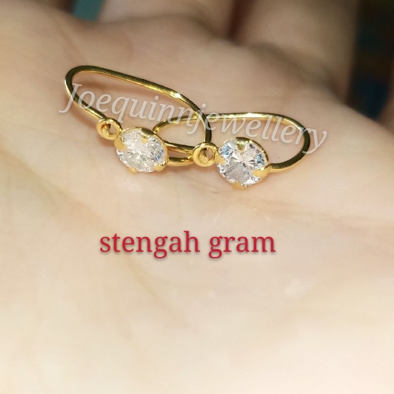 Anting emas muda anak stengah gram