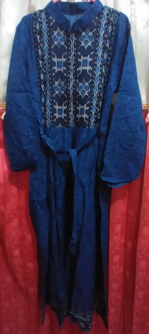 Batik Couple Keluarga Maura Couple Sania Ruffle Ori Ndoro Jowi Dnt Termurah Motif Mega Mendung Biru