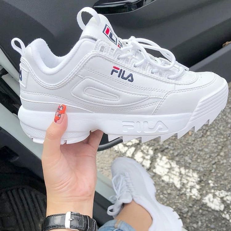  Sepatu  Fila  Wanita Women Filla Full White Putih Sport 