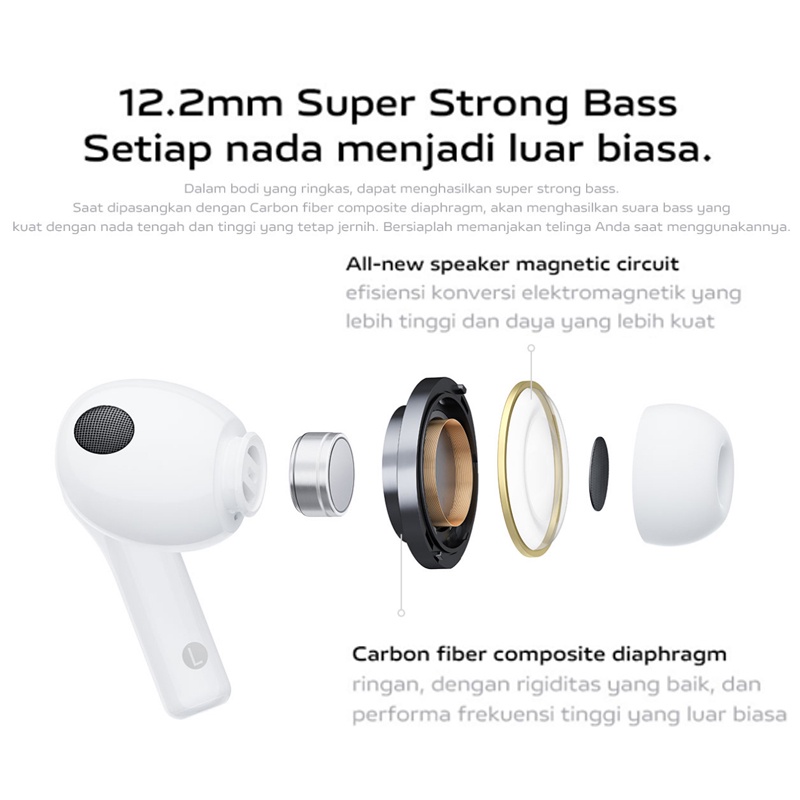 Vivo TWS 2 ANC Earphone Bluetoth Vivo TWS 2e Feather light WaIGHT 12.2mm Super Strong Bass Garansi Resmi Gratis Ongkir murah