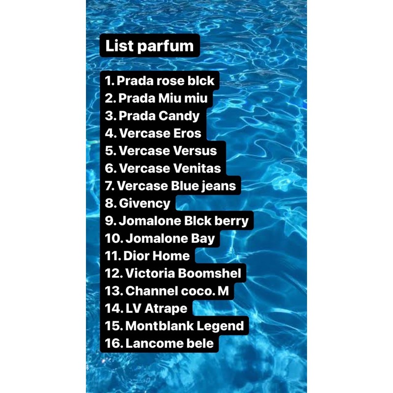 LIST PARFUM 35ML PLATINUM QUALITY