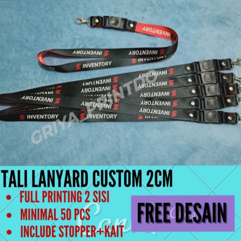 

LANYARD PRINTING CUSTOM!! 50pcs Full colour sublimasi 2 sisiLebar 2cm
