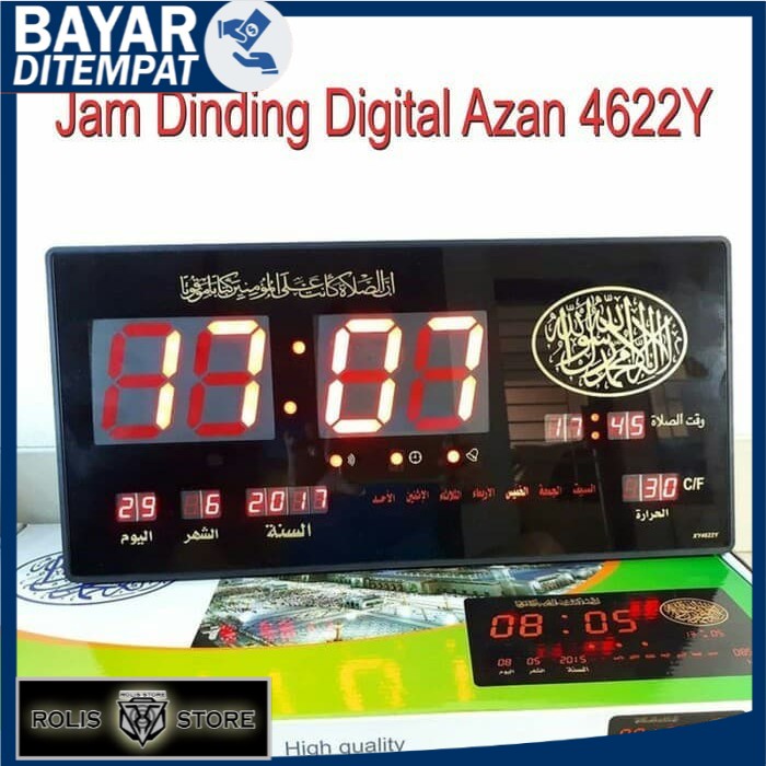 Promo COD Jam azan sholat digital LED masjid mesjid adzan solat 5 waktu 4622