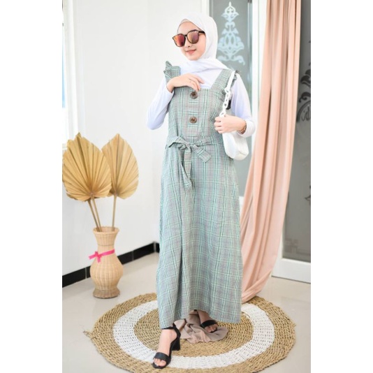 JUBAL OVERALL KOTAK + DALEMAN MANSET PREMIUM/JUKYUNG KOREAN STYLE/Overall dress