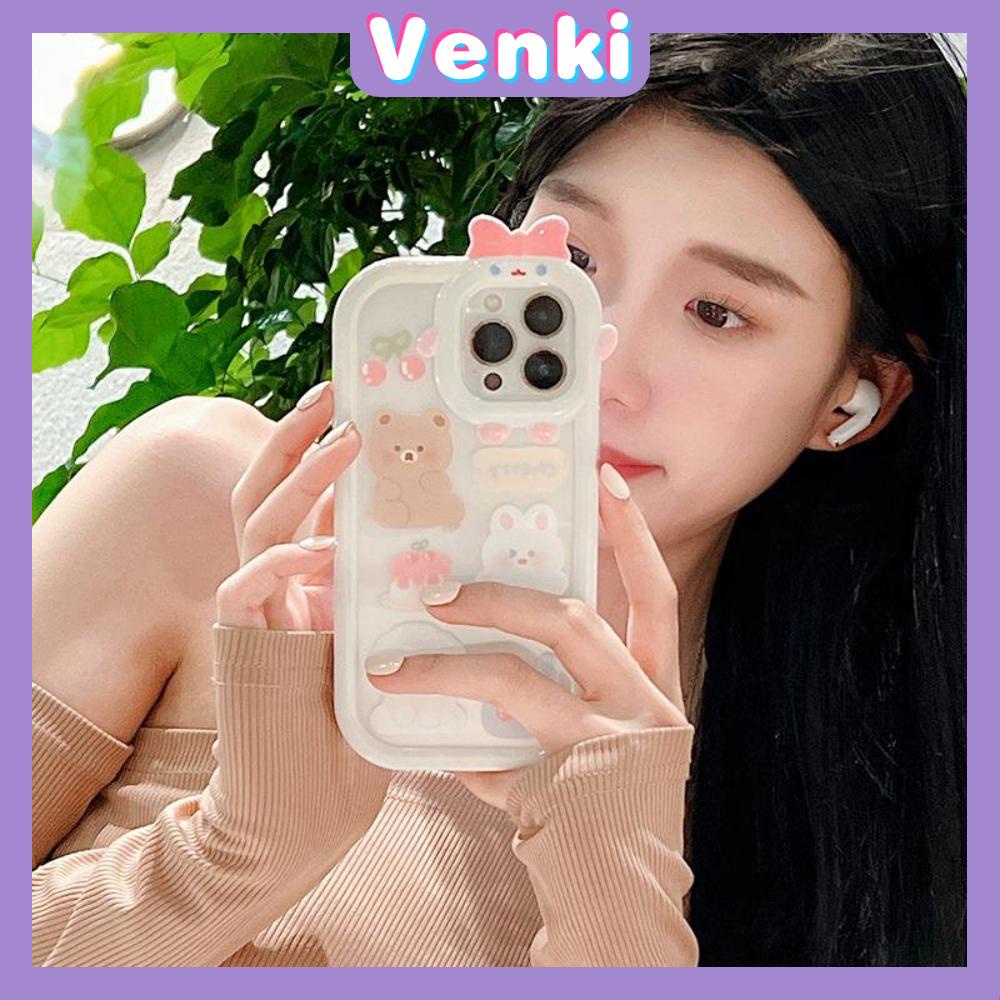 iPhone Case Silicone Soft Case Clear Case Airbag Shockproof Protection Camera Varnish Feel Bear Cartoon Cute Compatible For iPhone 11 Pro Max 13 Pro Max 12 Pro Max 7Plus xr XS Max