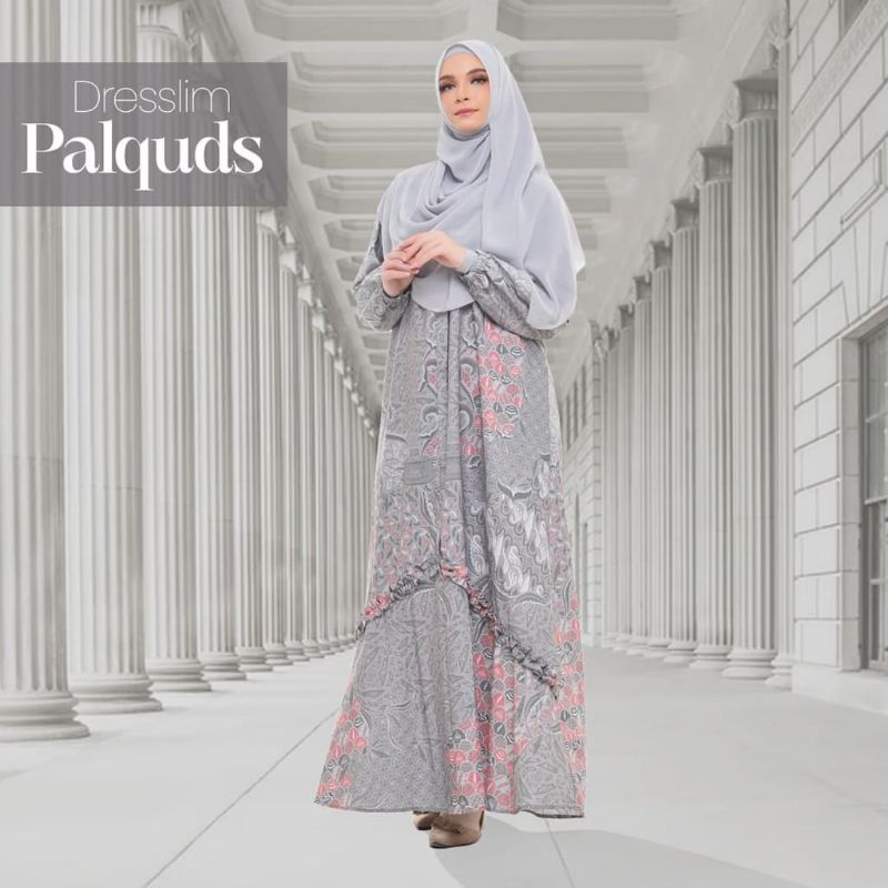 Gamis Dewasa Motif Batik Dresslim Palquds Rabbani ORI