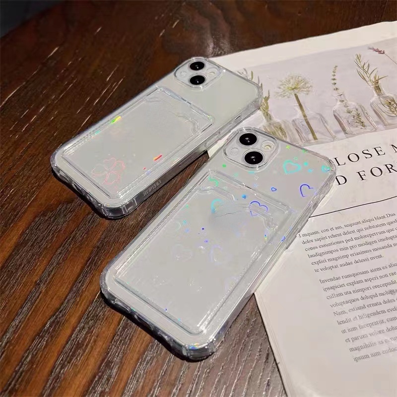 Soft Case TPU Transparan Motif Hati Untuk iPhone 11 12 13 Pro Max 6 6Plus 7Plus 8Plus XR X XS Max