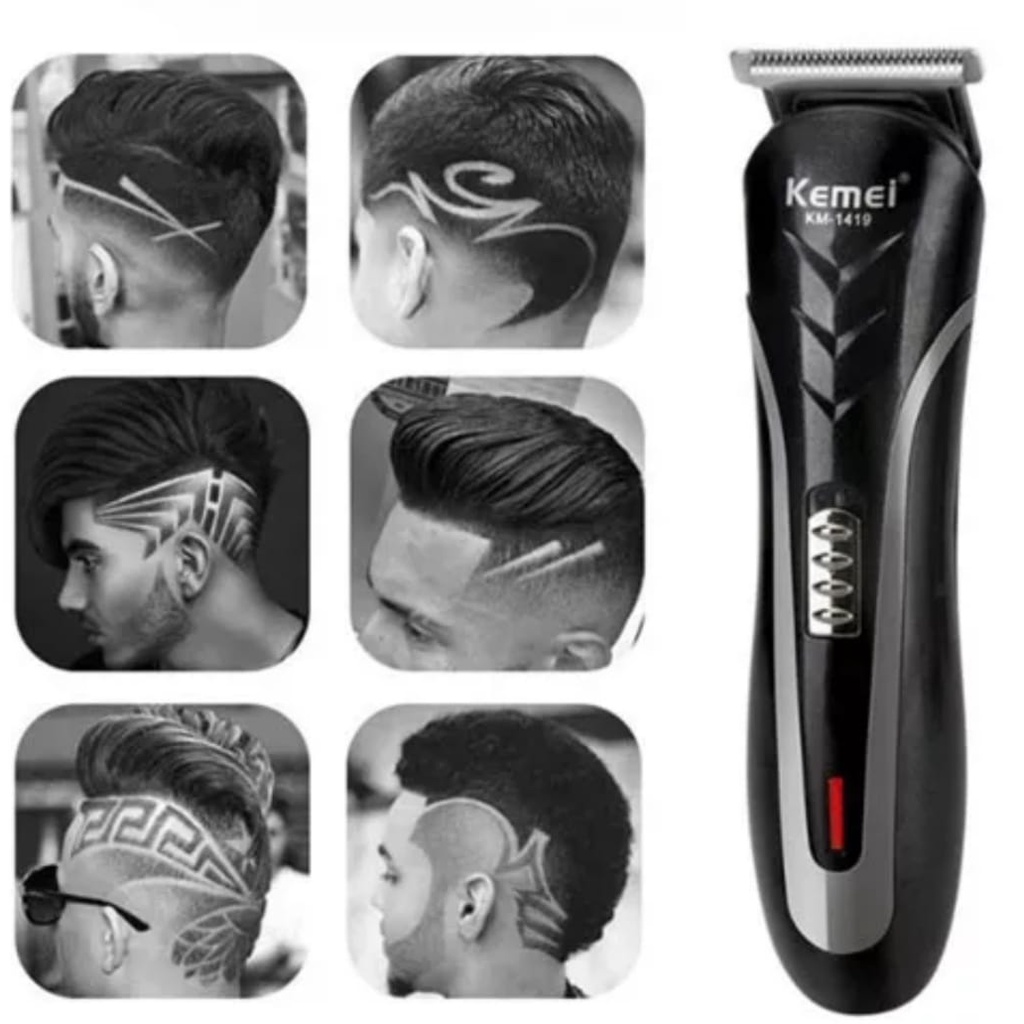 Alat Cukur Rambut,Kumis,Jenggot Rechargeable Hair Clipper Elektrik Portable KEMEI KM-1419 Clipper 3in1-Alat Cukur Rambut Rechargeable 1 SET KEMEI KM-1419-Mesin Alat Cukur Rambut Elektrik