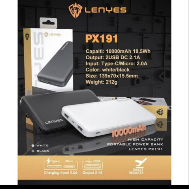 powerbank lenyes Murah px191 10000 MAH