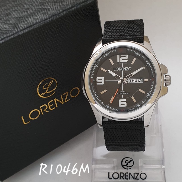 Jam tangan kanvas cowok tanggal-hari lorenzo “ORIGINAL”