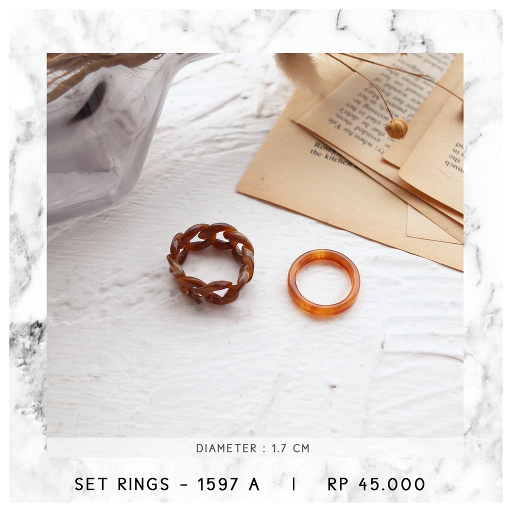 CINCIN SET MARBLE AKRILIK (DIAMETER 1.7 CM) - 1597